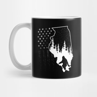 Illinois Bigfoot American Flag Mug